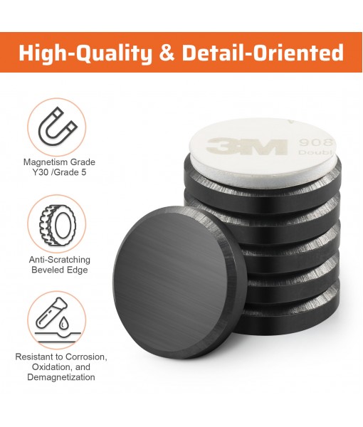 Anpro Round Magnets for Crafts - Strong Ceramic Magnets with Adhesive Backing -1 Inch (25mm) Ceramic Disc Magnets for Refrigerator Button DIY Cup Tiny Magnet Craft Hobbies,School Crafts,24 Pack